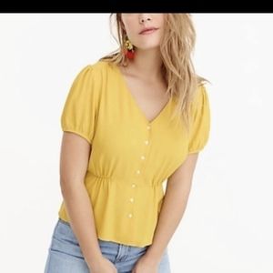 NWT J. Crew mustard yellow peplum top